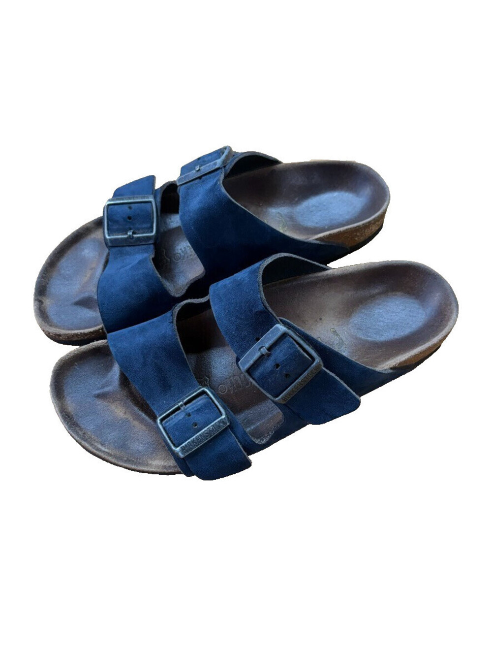 Birkenstock Arizona Sandals EU 38 Womens 7 Blue Suede Two Strap Germany